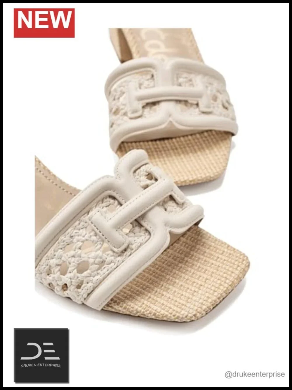 Sam Edelman Waylon Weave Woven Slide Sandals Women's Block Heel 1.75